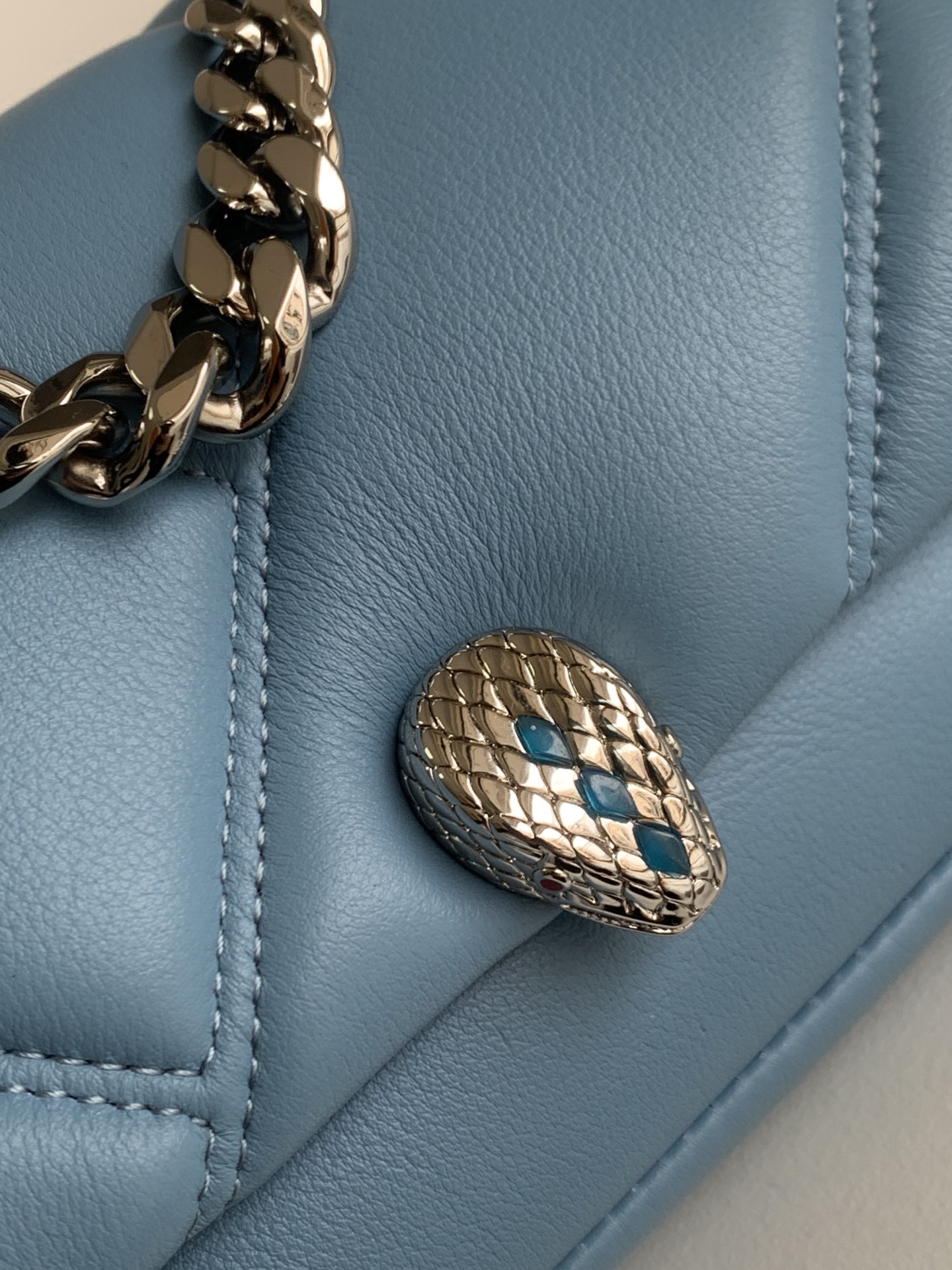 Bvlgari Serpenti Cabochon Crossbody Mini Bag Blue